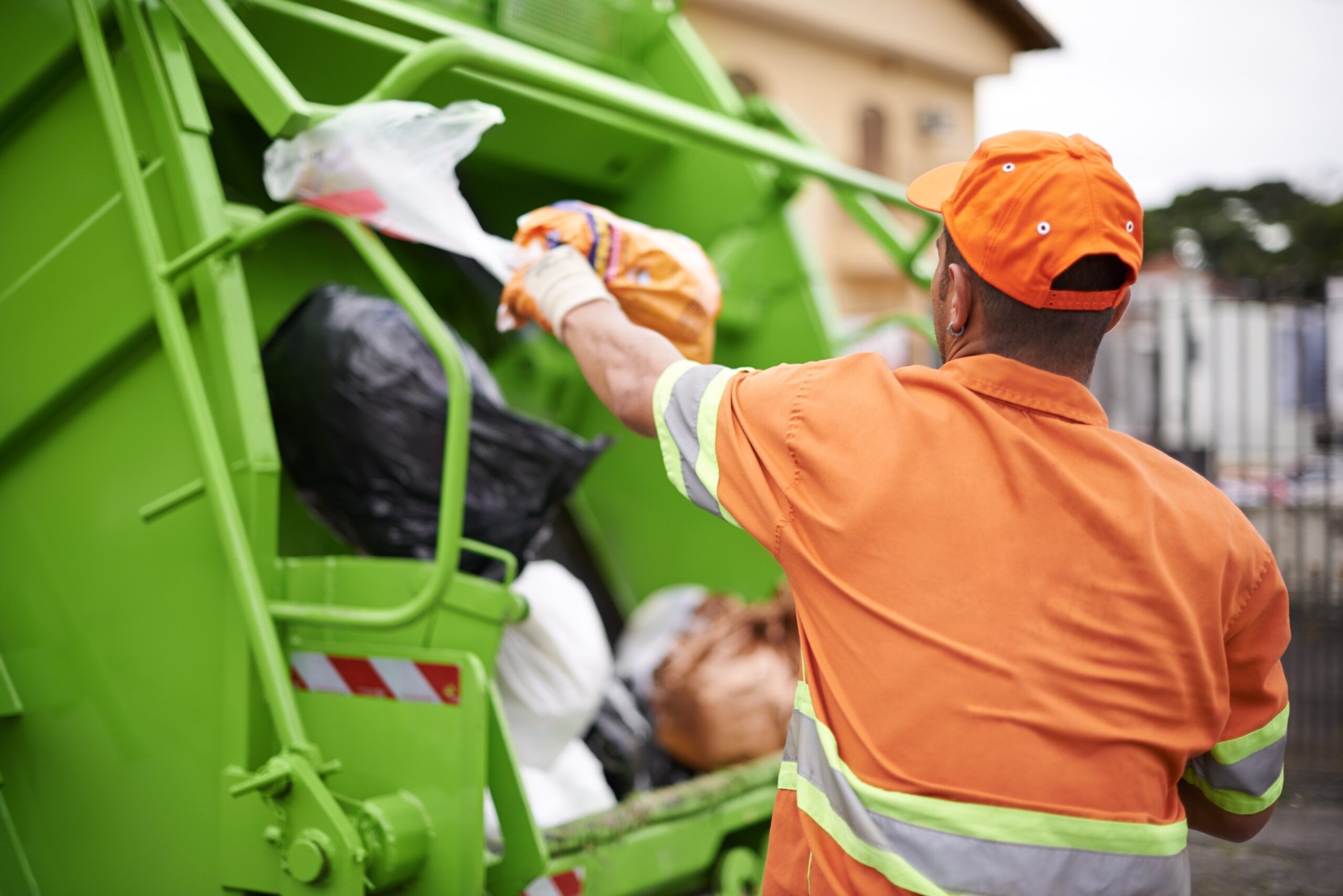 Man trash garbage collect