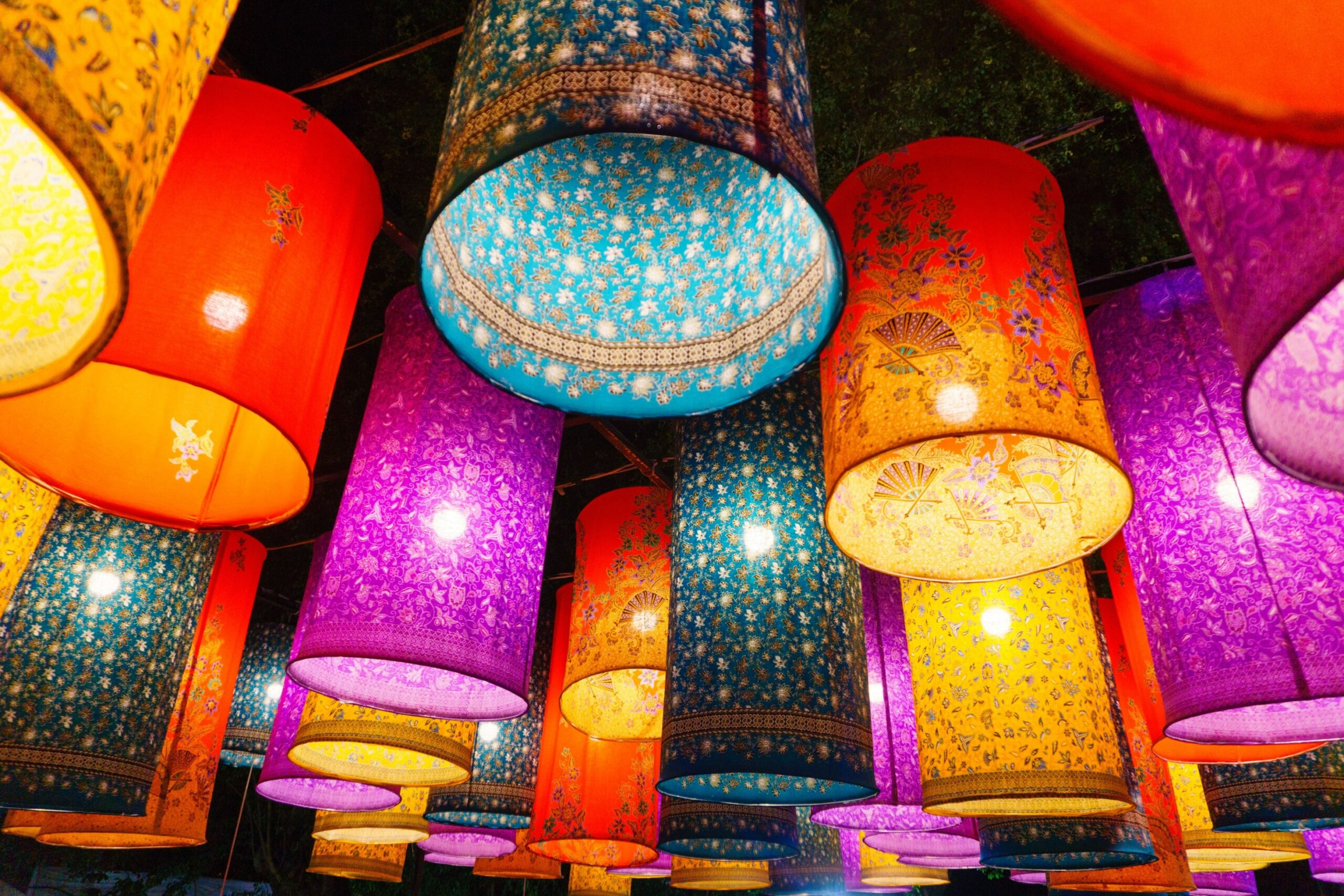 Lampshades made of old textiles