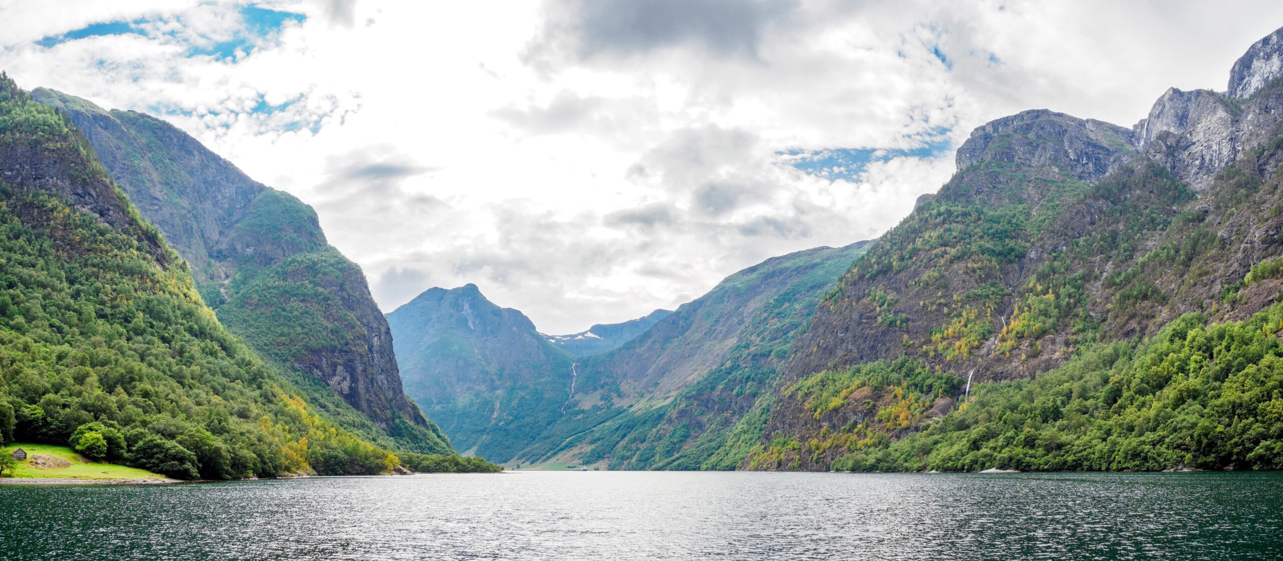 Views from naeroyfjord boat cruise in Norway