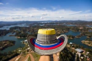 Hand Colombian hat Quatape Lake Antio COP16 Event Colorful